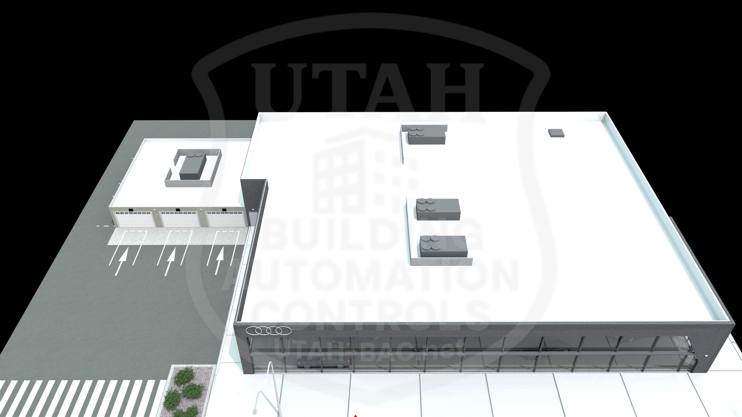 Audi dealership — roof